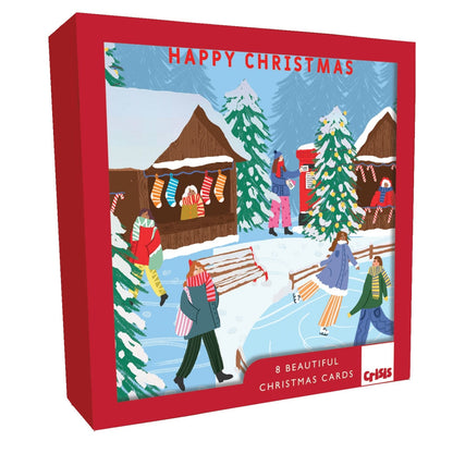 Box Of 8 Charity Christmas Cards Supporting Crisis Christmas Fair Design