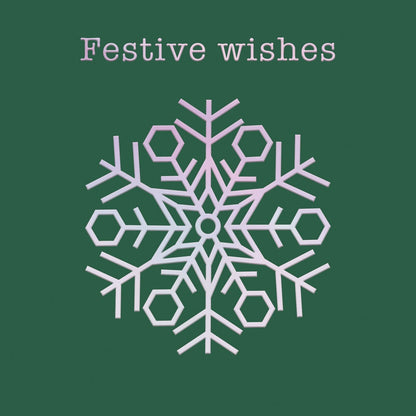 Box Of 8 Charity Christmas Cards Supporting Crisis Pink Snowflake Design