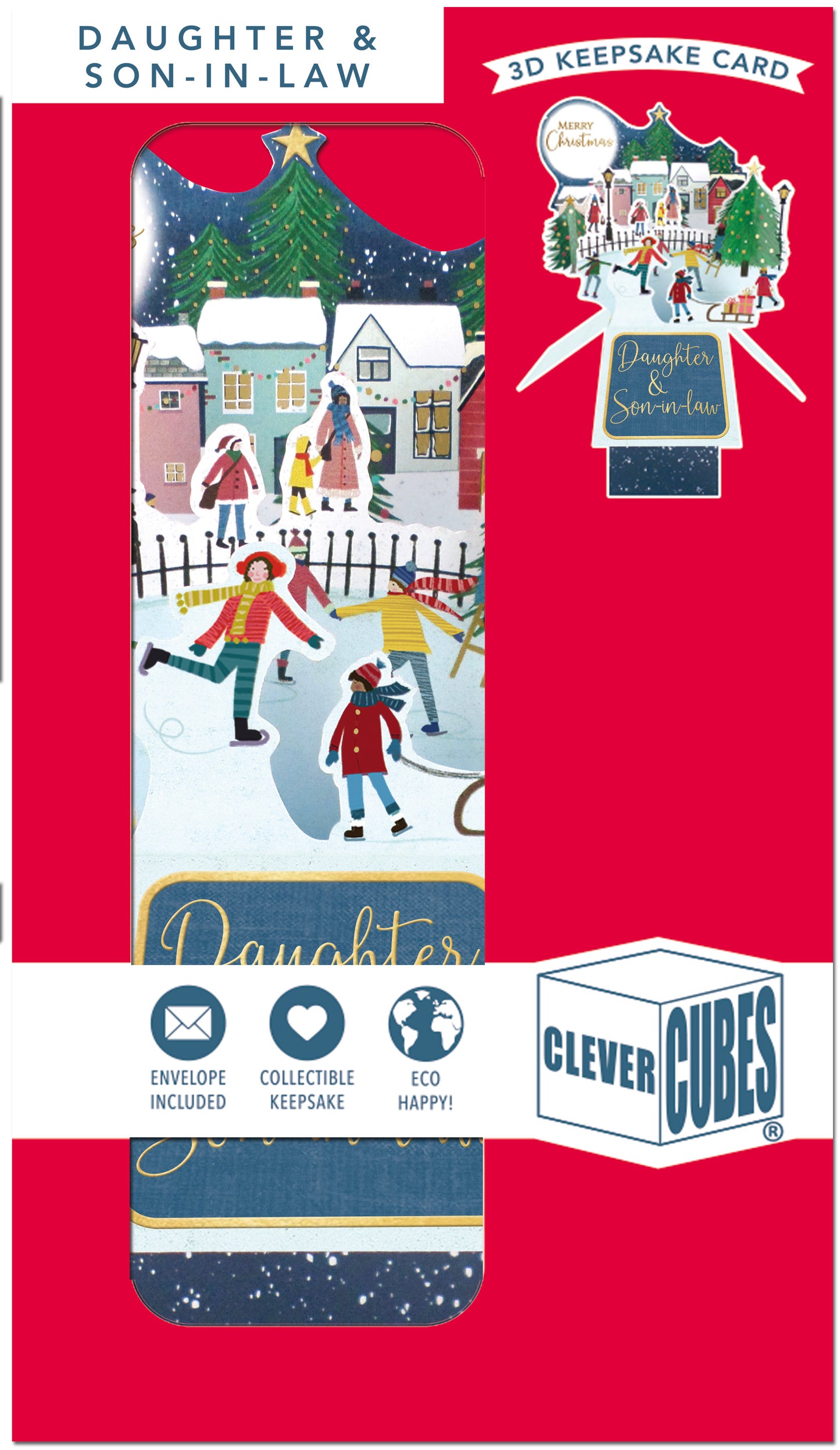 Clever Cubes Pop Up Daughter & Son-In-Law Fun Christmas Card 3D Xmas Card