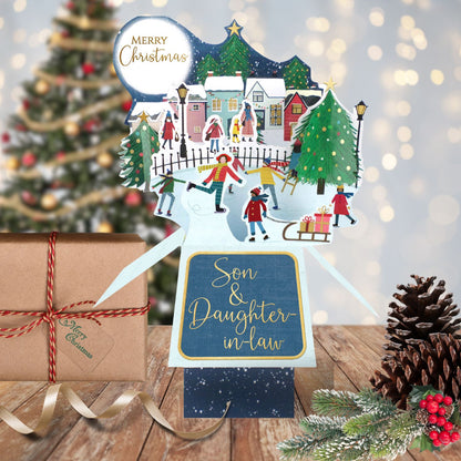 Clever Cubes Pop Up Son & Daughter-In-Law Fun Christmas Card 3D Xmas Card