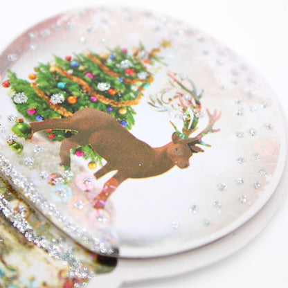 Pack Of 3 Christmas Toppers Stick-On Decorations Crafting  Snow Globe Design