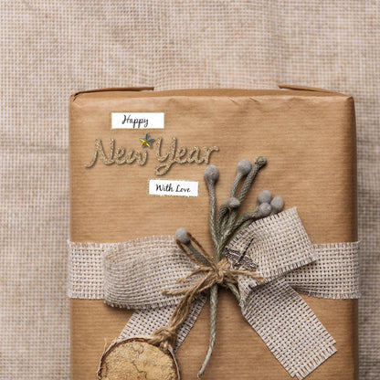 Gold Glitter Christmas Card Topper Happy New Year With Love Crafting Gifting