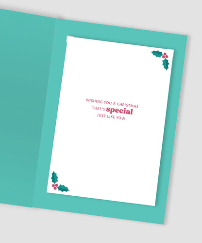 Love & Kisses Wonderful Daughter Festive Cheer Sparkly Christmas Greeting Card