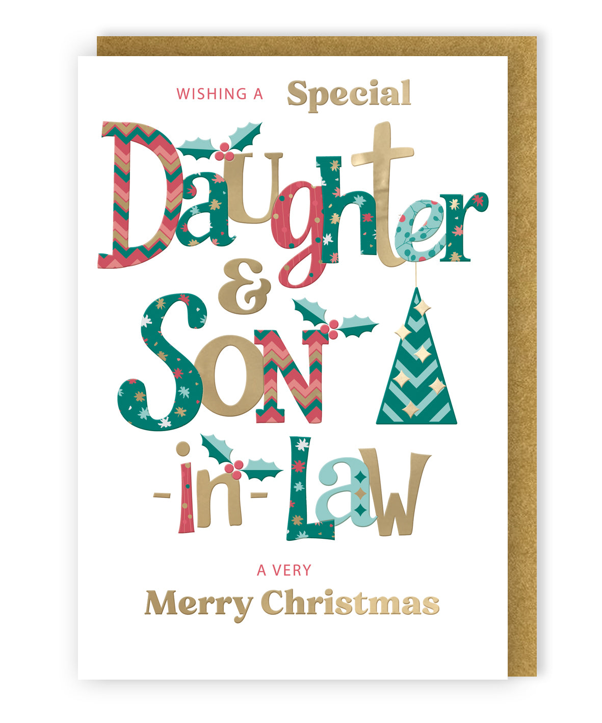 Daughter & Son-In-Law Festive Cheer Family Christmas Greeting Card
