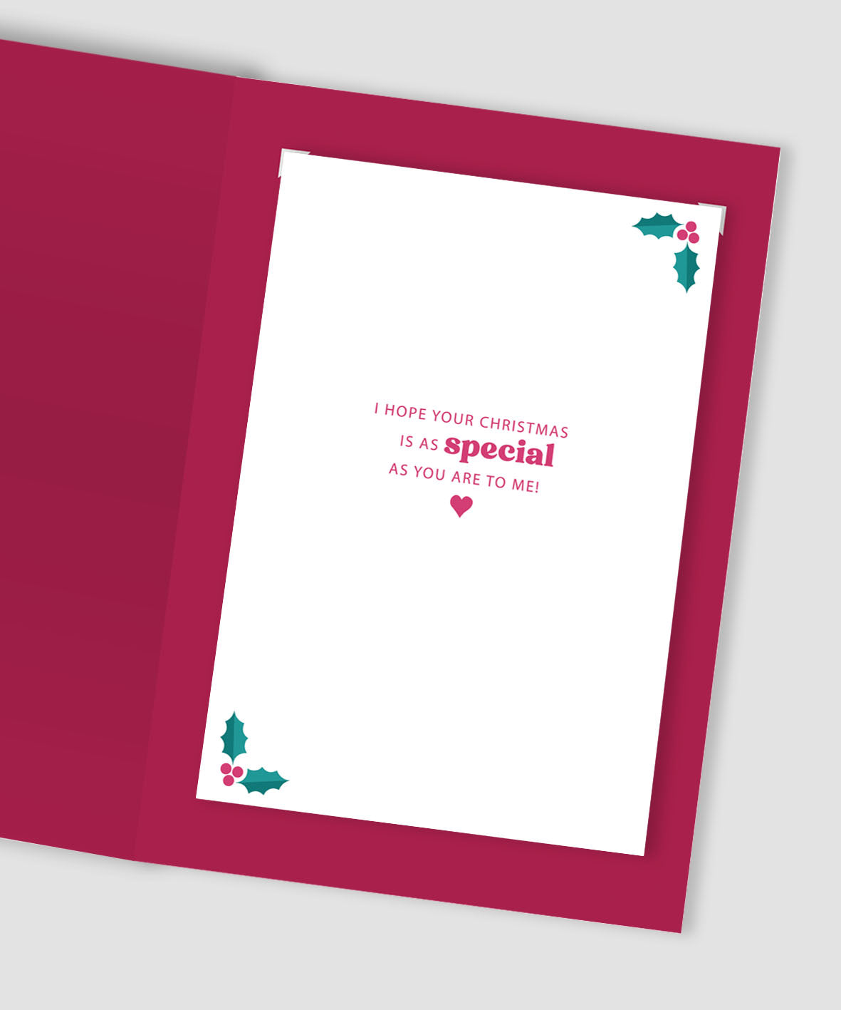To The One I Love Festive Cheer Heart Bauble Christmas Greeting Card