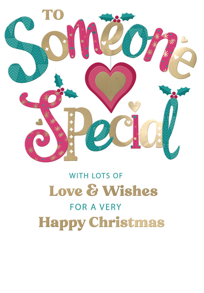 To Someone Special Festive Cheer Love & Wishes Christmas Greeting Card