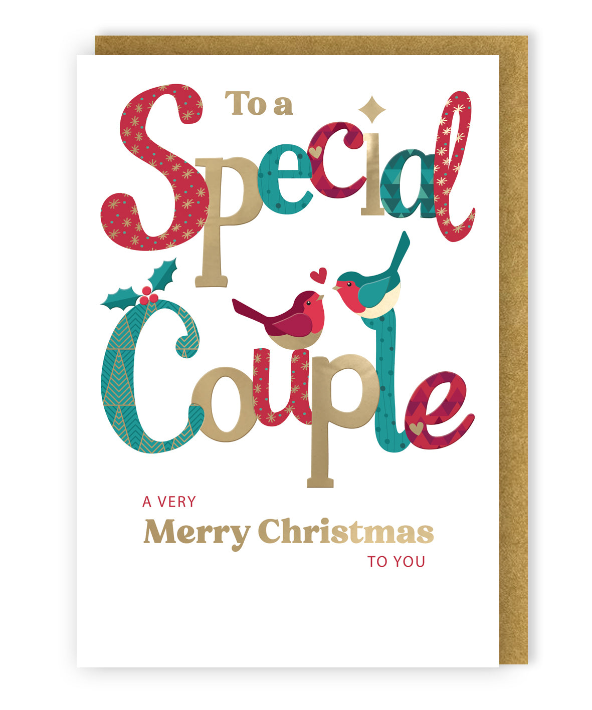 To A Special Couple Festive Cheer Love Bird Robins Christmas Greeting Card