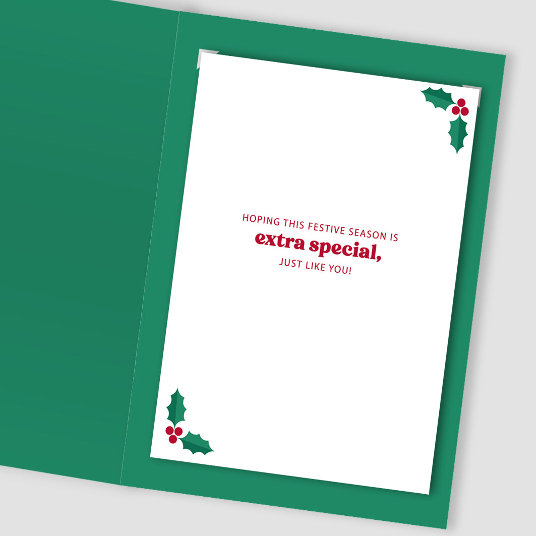 To A Wonderful Grandpa Festive Joy Reindeer Christmas Greeting Card
