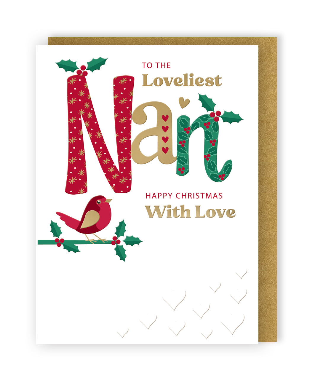 To The Loveliest Nan Festive Joy Red Robin Christmas Greeting Card