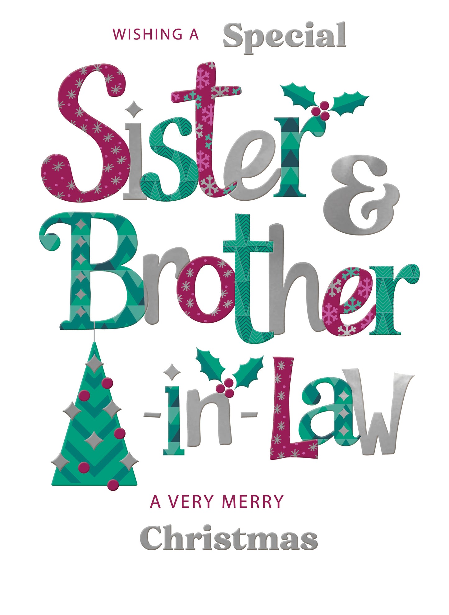 Special Sister & Brother-In-Law Festive Joy Christmas Greeting Card