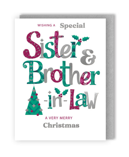 Special Sister & Brother-In-Law Festive Joy Christmas Greeting Card