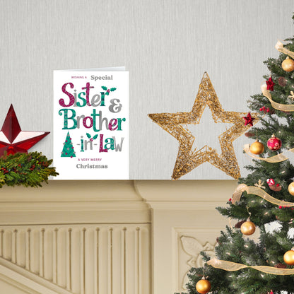 Special Sister & Brother-In-Law Festive Joy Christmas Greeting Card