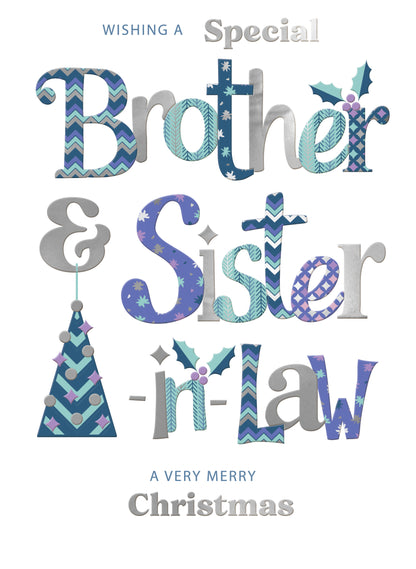 Special Brother & Sister-In-Law Festive Joy Christmas Greeting Card