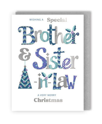 Special Brother & Sister-In-Law Festive Joy Christmas Greeting Card