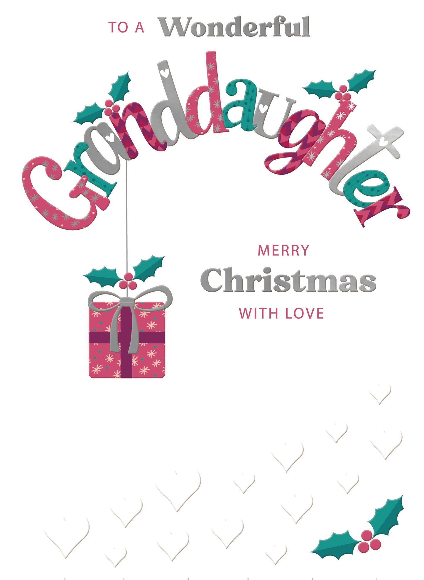 To A Wonderful Granddaughter Festive Joy Christmas Greeting Card