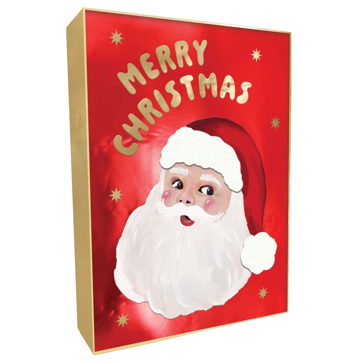 Box Of 4 Luxury Christmas Cards Santa Claus Hand-Finished Fir & Felt Range