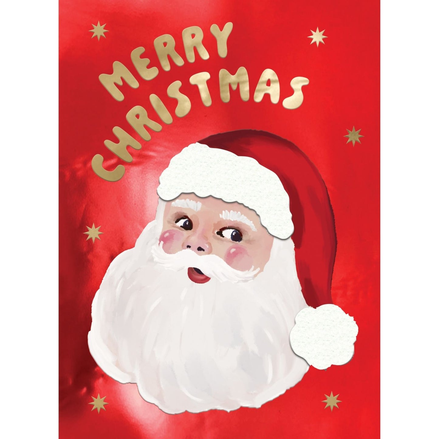 Hand-Finished Christmas Card Santa Claus Merry Christmas Luxury Fir & Felt Range