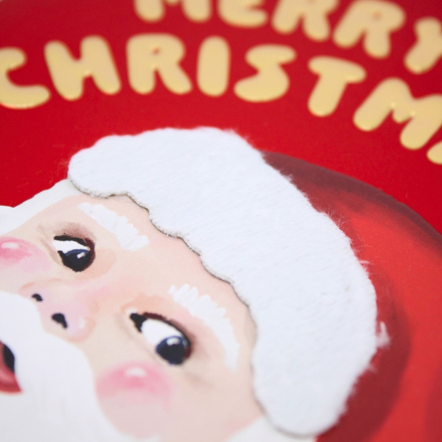 Hand-Finished Christmas Card Santa Claus Merry Christmas Luxury Fir & Felt Range