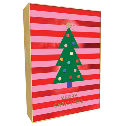 Box Of 4 Luxury Christmas Cards Xmas Tree Hand-Finished Fir & Felt Range