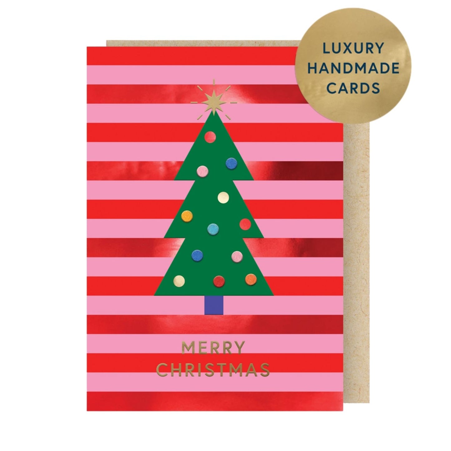 Box Of 4 Luxury Christmas Cards Xmas Tree Hand-Finished Fir & Felt Range
