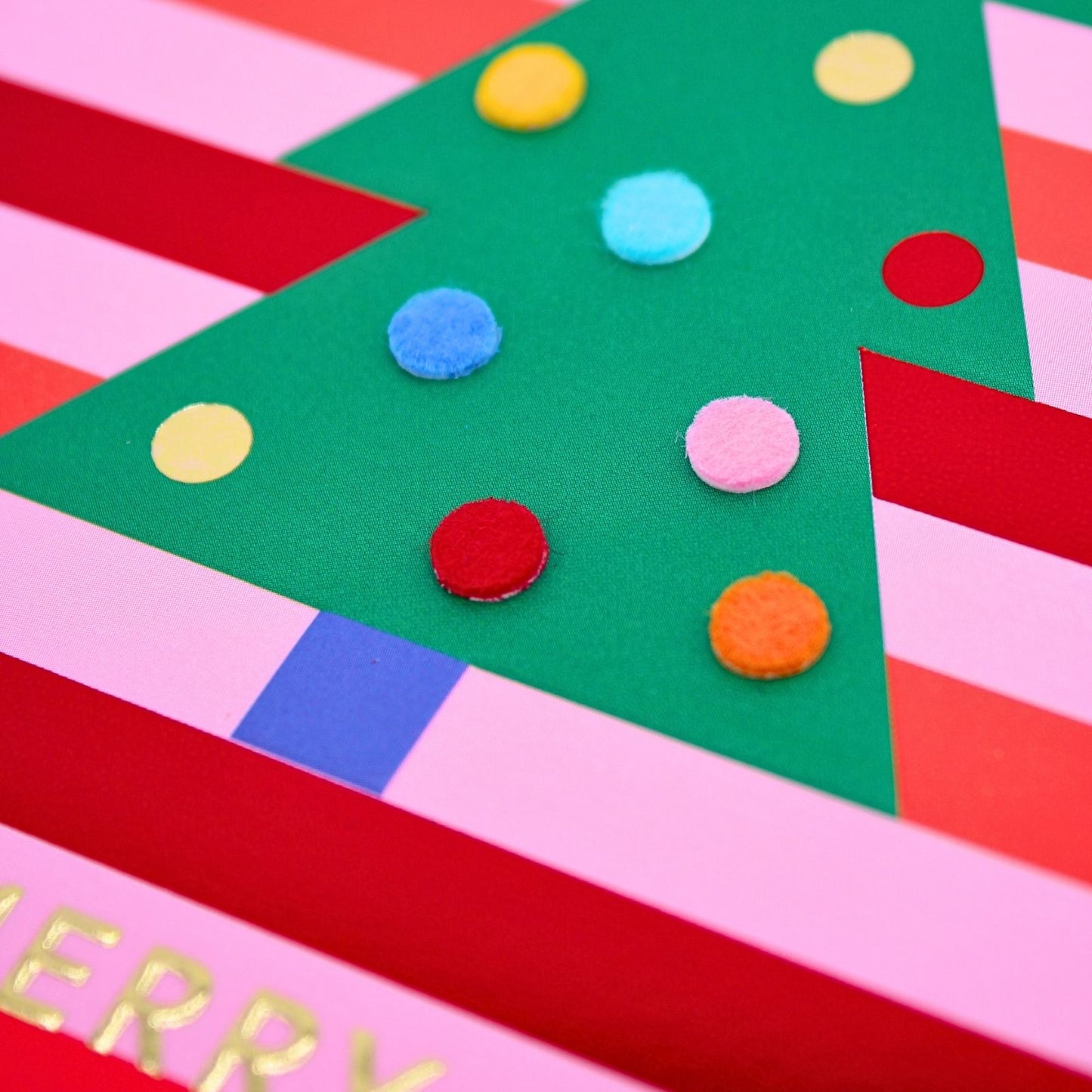 Box Of 4 Luxury Christmas Cards Xmas Tree Hand-Finished Fir & Felt Range