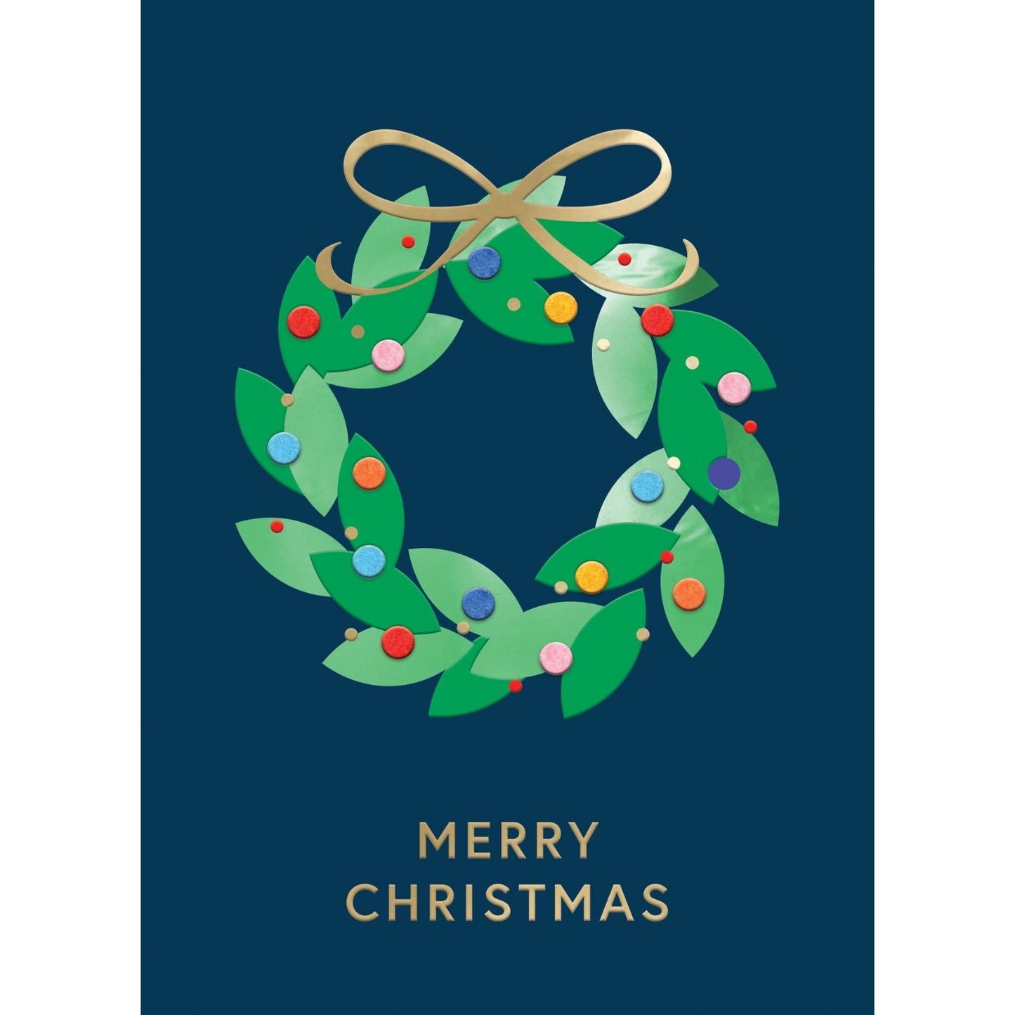 Hand-Finished Christmas Card Festive Wreath Luxury Fir & Felt Range