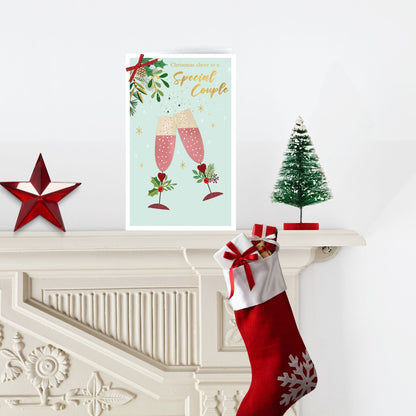 To A Special Couple Felt-Tastic Cheer Hand-Finished Christmas Greeting Card