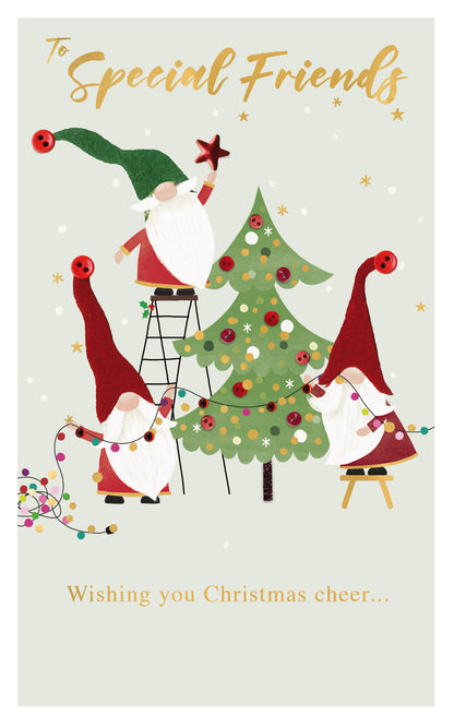 To Special Friends Felt-Tastic Jolly Gonks Hand-Finished Christmas Greeting Card