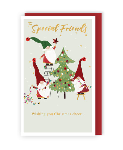 To Special Friends Felt-Tastic Jolly Gonks Hand-Finished Christmas Greeting Card