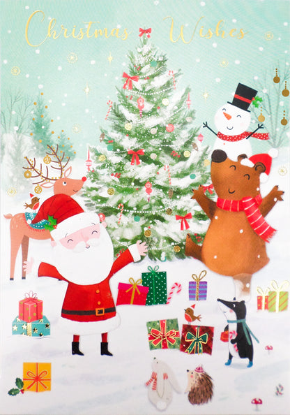 Box Of 5 Pop Up 3D Santa & Animals Christmas Cards Xmas Card Boxes