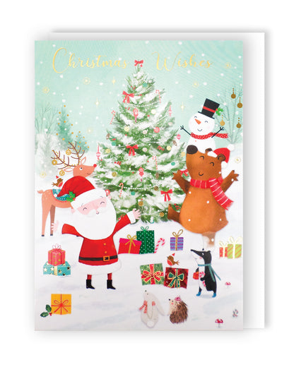 Surprise 3D Pop Out Santa & Animals Christmas Pop Up Greeting Card