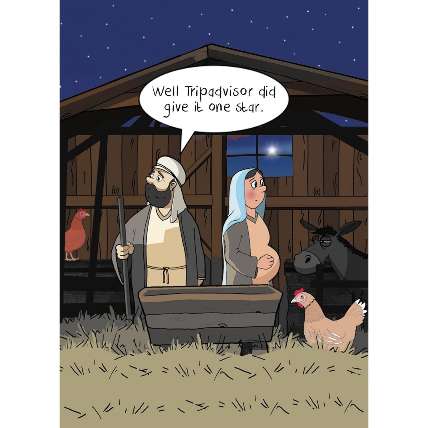 Twizler Humour Christmas Card One Star Review Funny Xmas Greeting Blank Inside