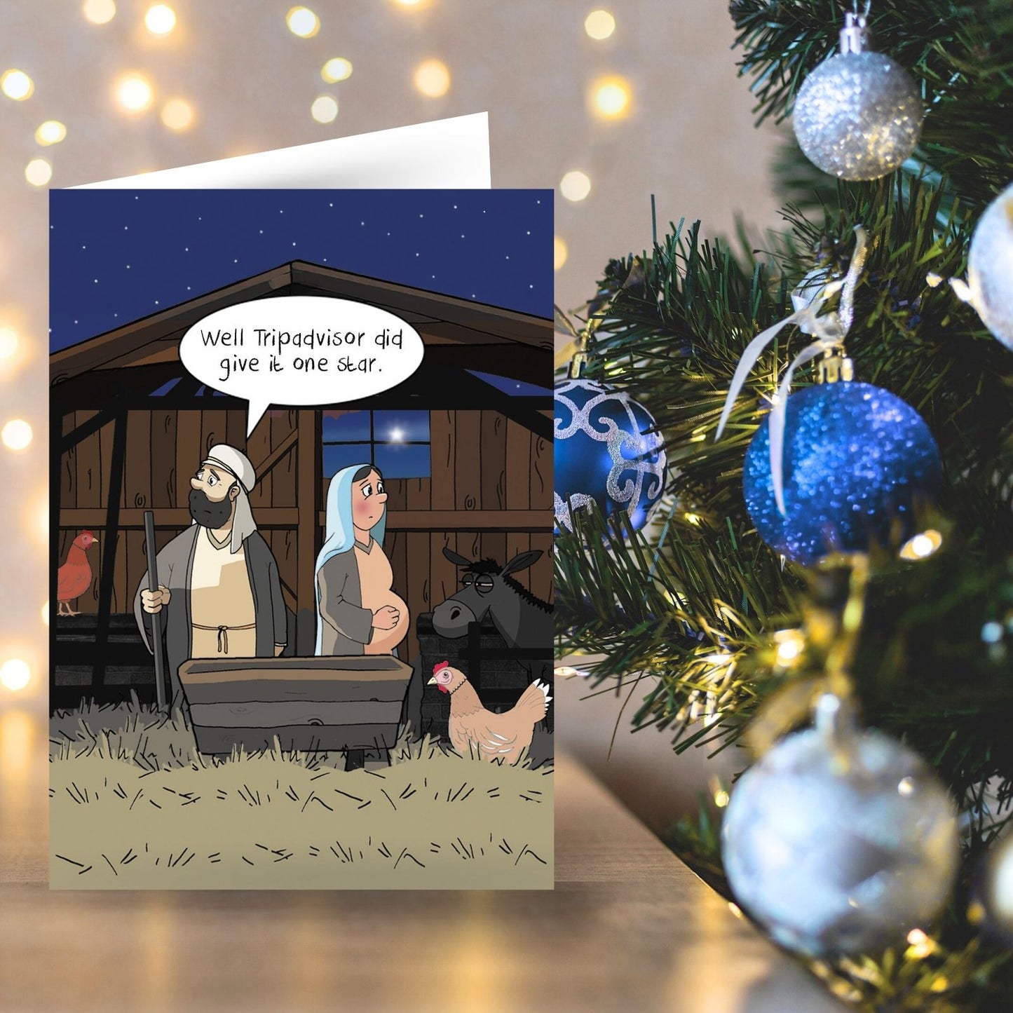 Twizler Humour Christmas Card One Star Review Funny Xmas Greeting Blank Inside