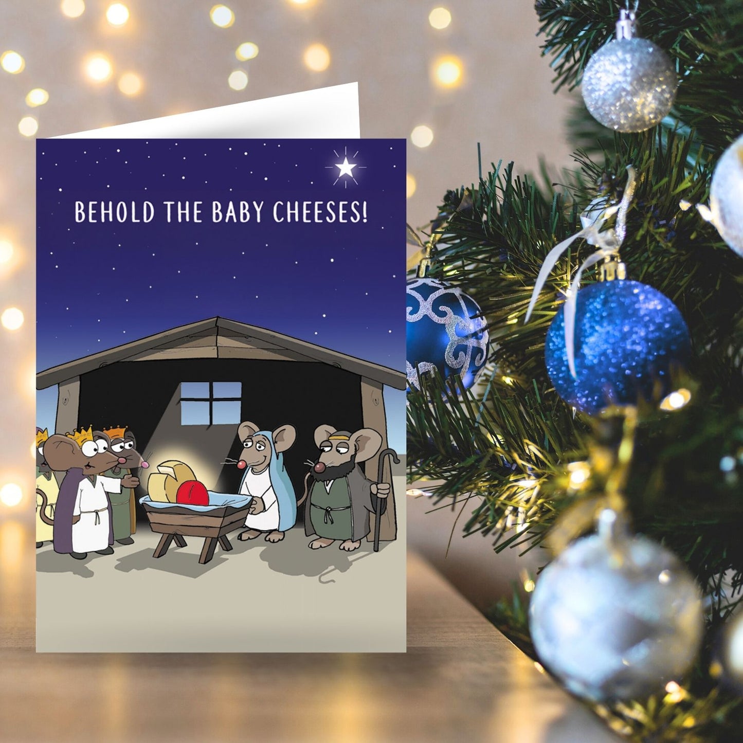 Twizler Humour Christmas Card Baby Cheese Funny Xmas Greeting Blank Inside