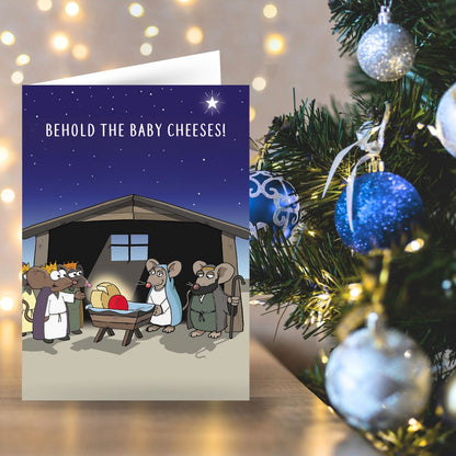 Twizler Humour Christmas Card Baby Cheese Funny Xmas Greeting Blank Inside