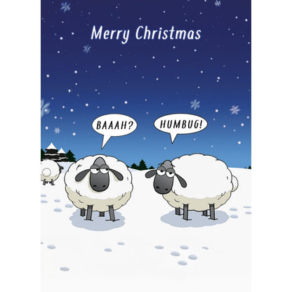 Twizler Humour Christmas Card Baah Humbug Sheep Funny Xmas Greeting Blank Inside