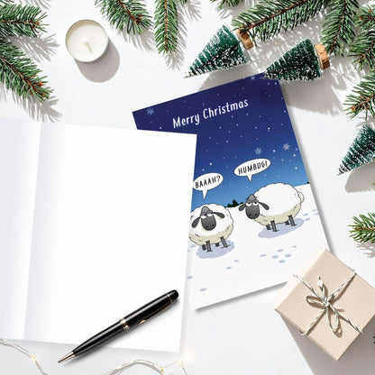 Twizler Humour Christmas Card Baah Humbug Sheep Funny Xmas Greeting Blank Inside