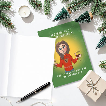 Twizler Humour Christmas Card Red Wine Fine Funny Xmas Greeting Blank Inside