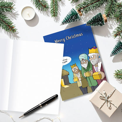 Twizler Humour Christmas Card Jesus It's A Girl Funny Xmas Greeting Blank Inside