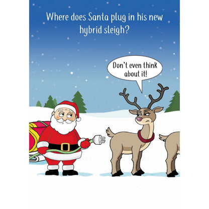 Twizler Humour Christmas Card Hybrid Sleigh Funny Xmas Greeting Blank Inside