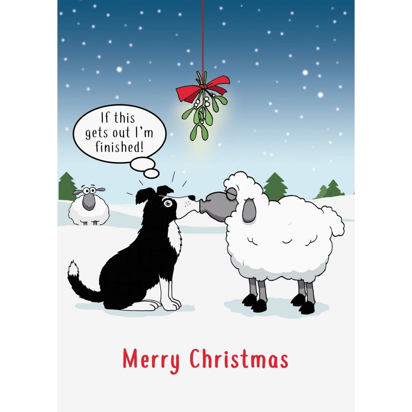 Twizler Humour Christmas Card Festive Sheep Dog Funny Xmas Greeting Blank Inside