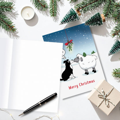 Twizler Humour Christmas Card Festive Sheep Dog Funny Xmas Greeting Blank Inside