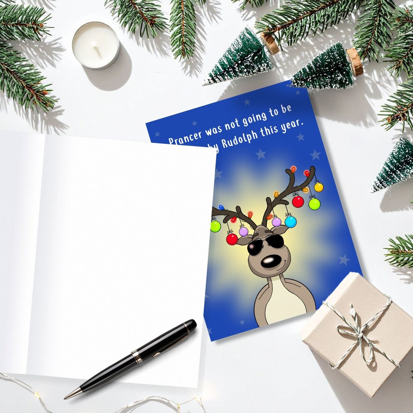 Twizler Humour Christmas Card Prancers Baubles Funny Xmas Greeting Blank Inside