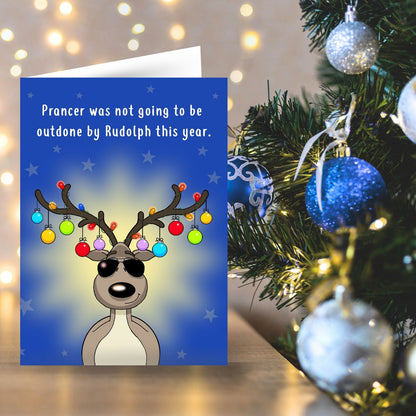 Twizler Humour Christmas Card Prancers Baubles Funny Xmas Greeting Blank Inside