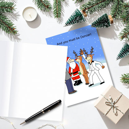 Twizler Humour Christmas Card Reindeer Dancer! Funny Xmas Greeting Blank Inside