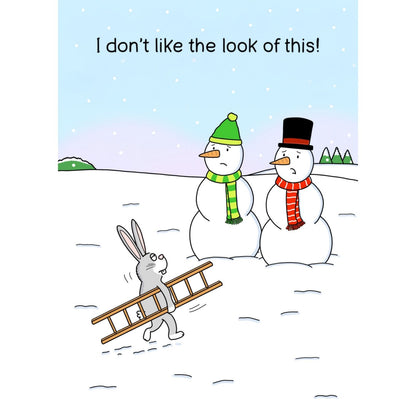 Twizler Humour Christmas Card Hungry Bunny Funny Xmas Greeting Blank Inside