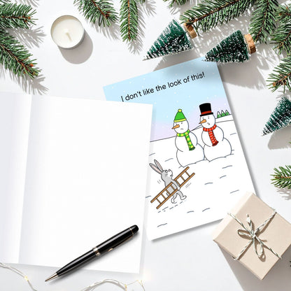 Twizler Humour Christmas Card Hungry Bunny Funny Xmas Greeting Blank Inside