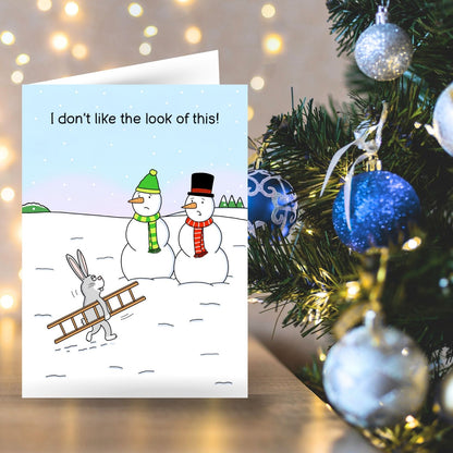 Twizler Humour Christmas Card Hungry Bunny Funny Xmas Greeting Blank Inside
