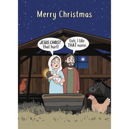 Twizler Humour Christmas Card Jesus Christ Baby Funny Xmas Greeting Blank Inside