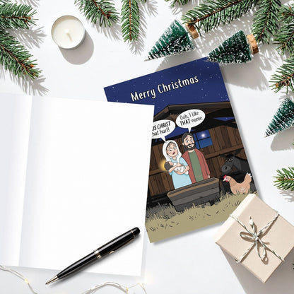 Twizler Humour Christmas Card Jesus Christ Baby Funny Xmas Greeting Blank Inside